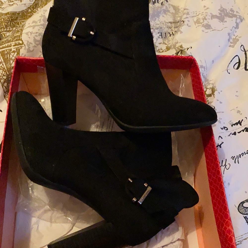 Black Suede Kelly And Katie Booties